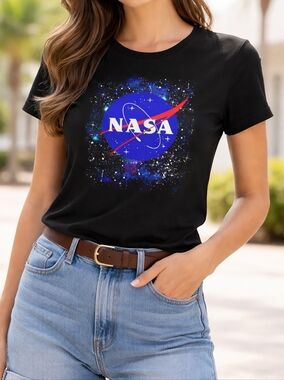 NASA Official Logo In The Stars Graphic T-Shirt